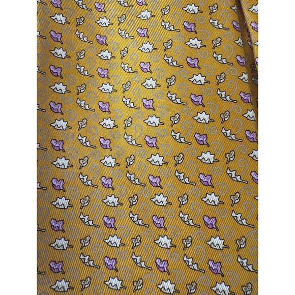 Vineyard Vines NWT Golden Yellow Pink Shells Coastal Preppy Neck Tie Silk Ocean - Picture 9 of 9